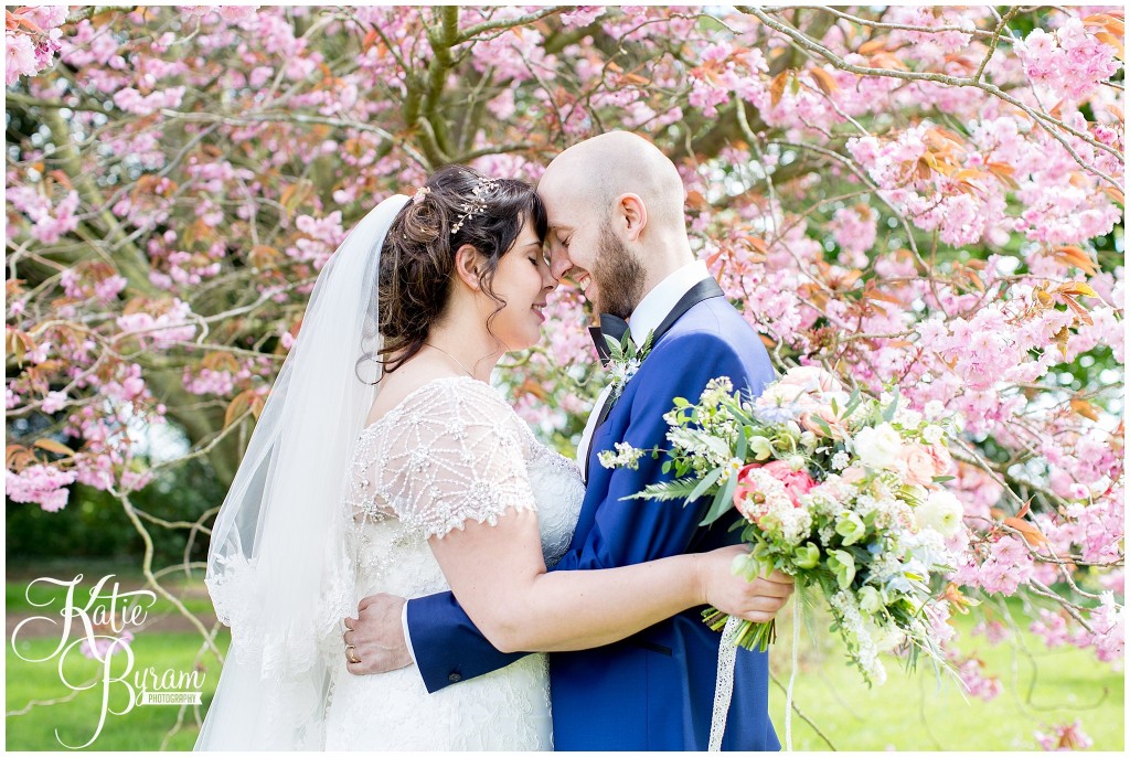 cherry blossom wedding, ellingham hall wedding, valley retro car, wildflower florist, northumberland wedding, northumberland wedding venue, katie byram photography, yap bridal, 