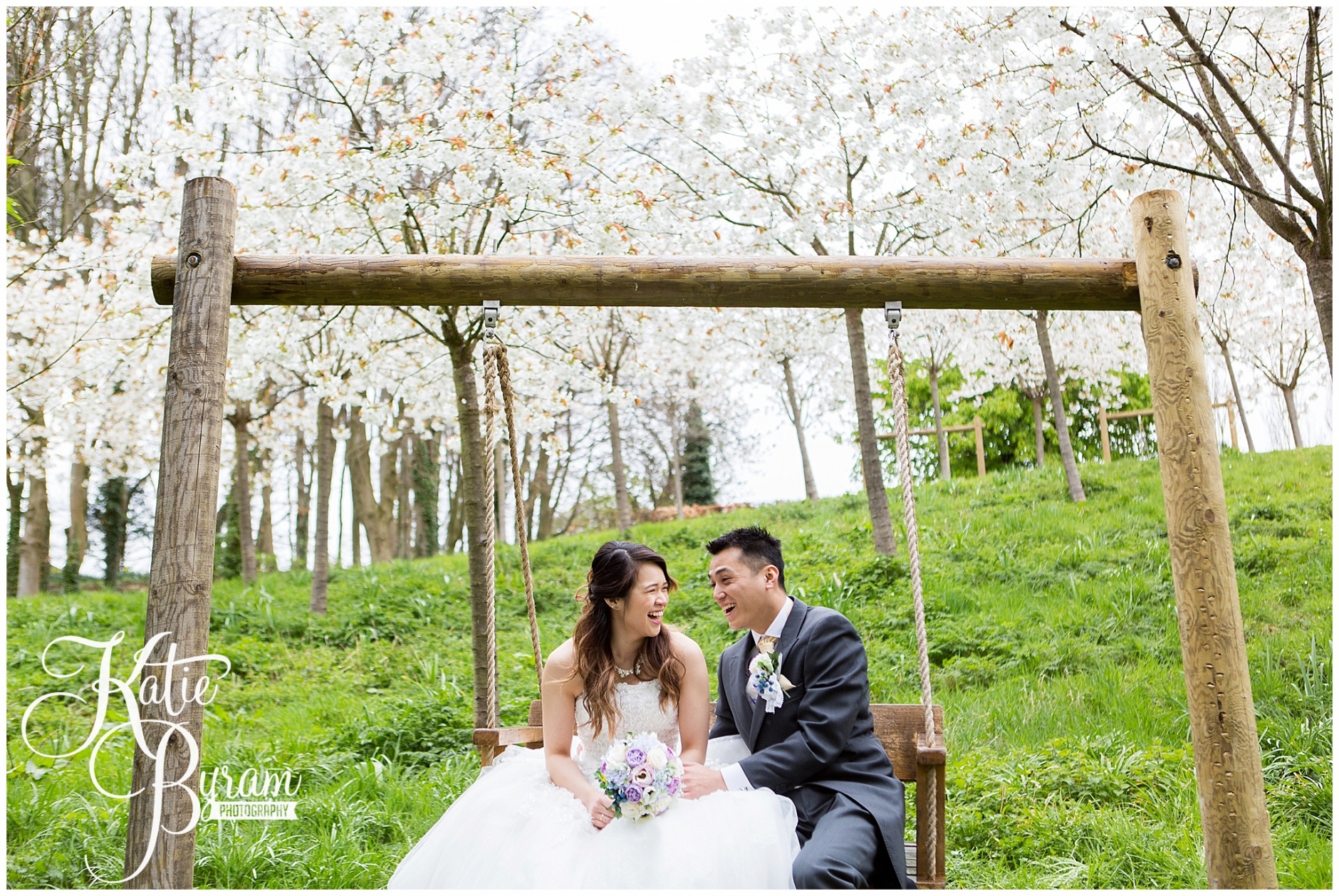 Under The Cherry Blossoms Alnwick Garden Springtime Post Wedding
