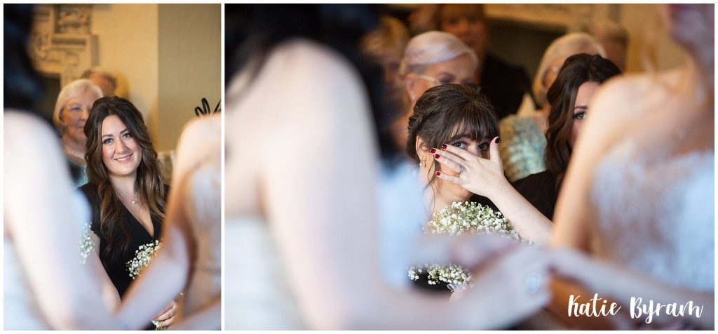 first look, two brides first look, yorkshire wedding photographe