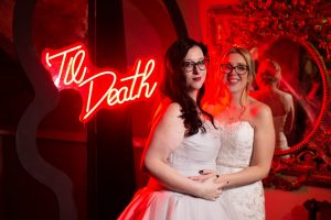 till death, skull themed wedding
