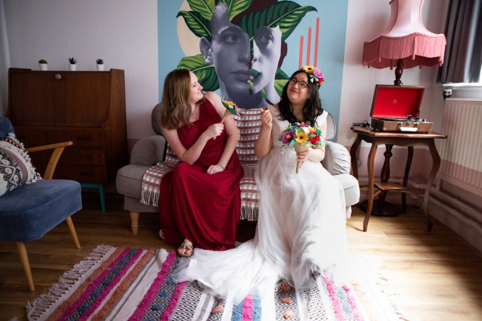 Liverpool wedding, Katie Byram photography, leaf on bold street, Liverpool wedding venue, Sheffield wedding, colourful wedding, Hawaiian themed wedding