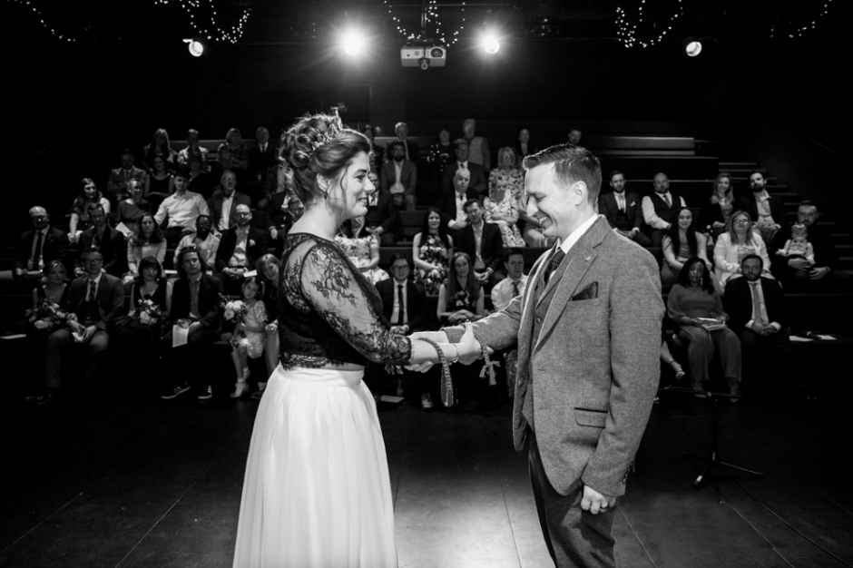 chester wedding, storyhouse theatre, storyhouse chester, storyhouse chester wedding, Katie Byram photography, black wedding dress, Star Wars wedding, alternative wedding photographer, Manchester wedding, Yorkshire wedding, 