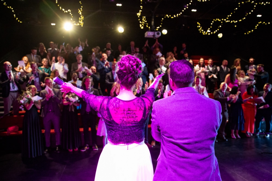 chester wedding, storyhouse theatre, storyhouse chester, storyhouse chester wedding, Katie Byram photography, black wedding dress, Star Wars wedding, alternative wedding photographer, Manchester wedding, Yorkshire wedding, 