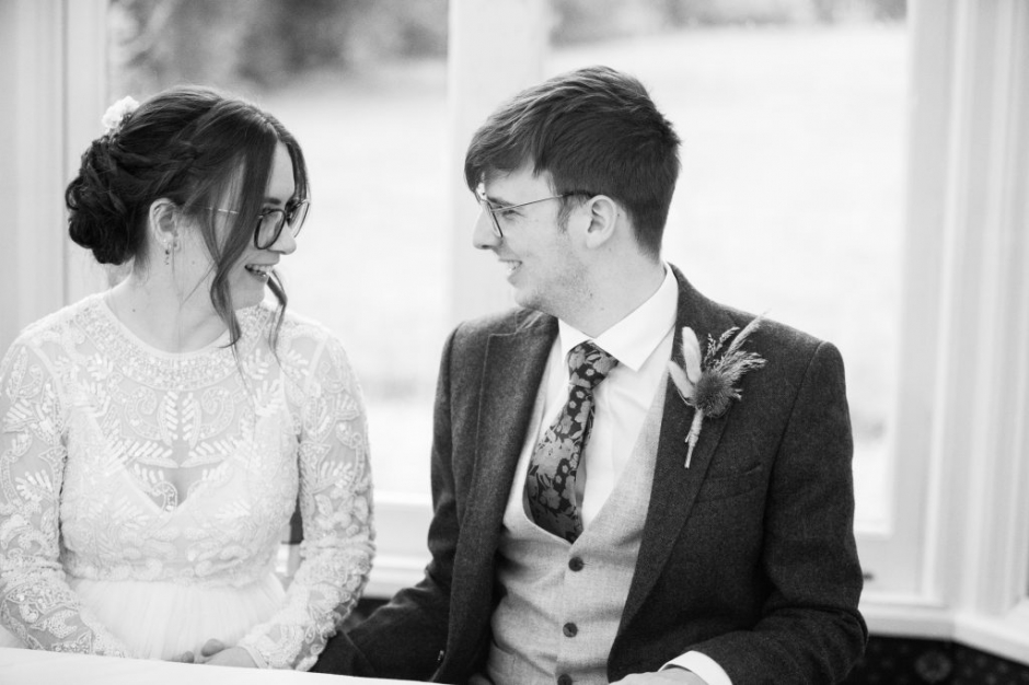 bagden hall wedding, halloween wedding, vegan wedding, quirky wedding, black bridesmaid dresses, katie byram photography, barnard castle wedding