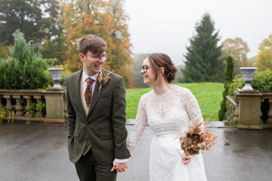 bagden hall wedding, halloween wedding, vegan wedding, quirky wedding, black bridesmaid dresses, katie byram photography, barnard castle wedding